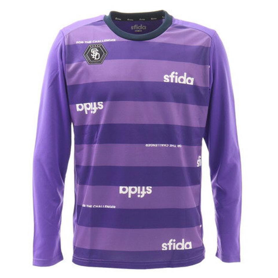 スフィーダ(SFIDA) サッカー ウェア メンズ 長袖 昇華ロゴ ボーダー プラクティスシャツ SA-20A12 PPL