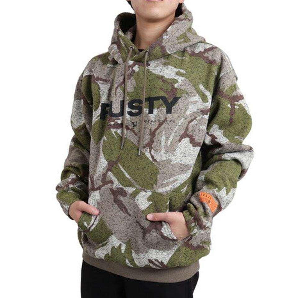 【10%OFFクーポン対象！2/1まで】ラスティ（RUSTY）（メンズ）ロゴカブリ フリースパーカー 932005BEG