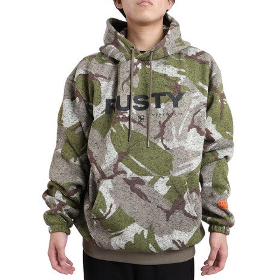 【10%OFFクーポン対象！2/1まで】ラスティ（RUSTY）（メンズ）ロゴカブリ フリースパーカー 932005BEG