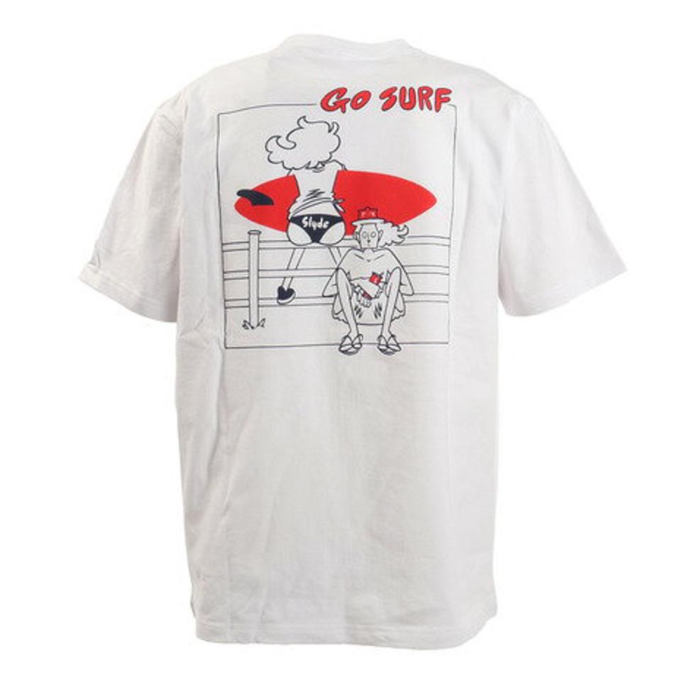 スライド(SLYDE)(メンズ)Tシャツ メンズ 半袖 TAKEUCHI ATSUSHI GO SURF sl2021ss011-b-WHT カットソー