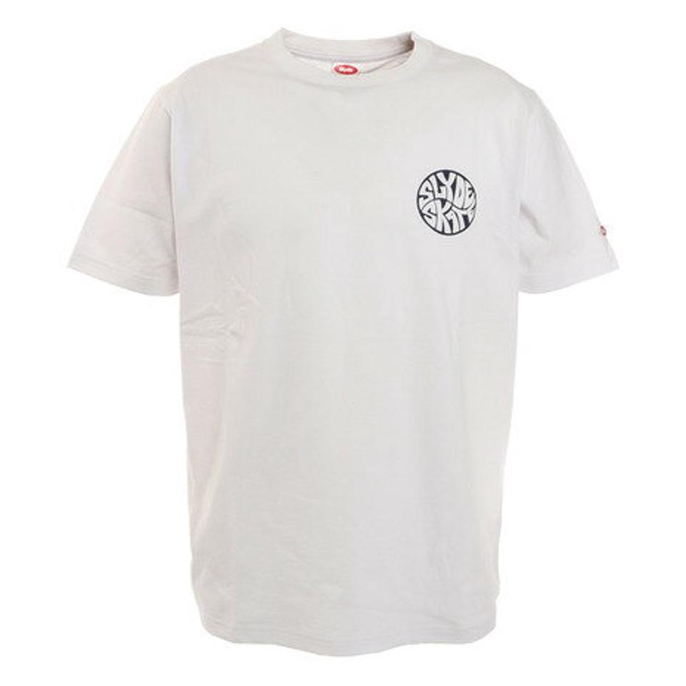 スライド(SLYDE)(メンズ)Tシャツ メンズ 半袖 CIRCLE ロゴ sl2021ss002-WH/NV カットソー