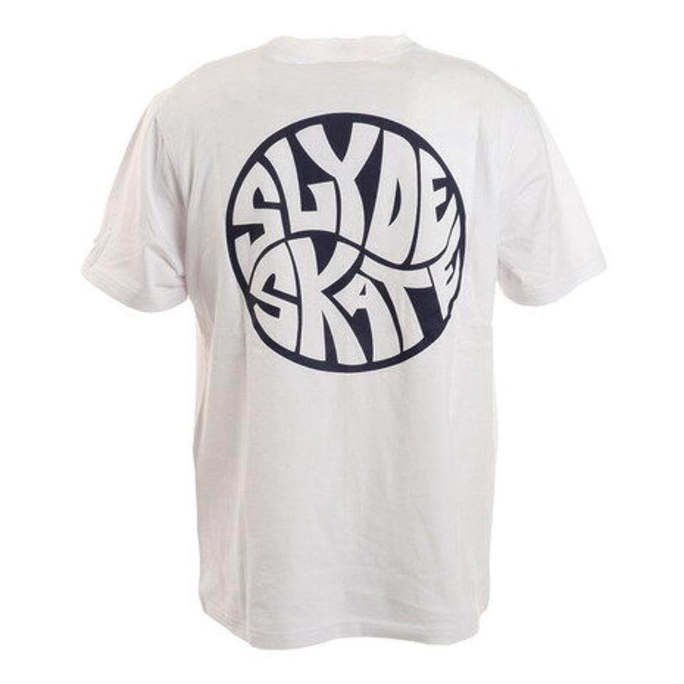スライド(SLYDE)(メンズ)Tシャツ メンズ 半袖 CIRCLE ロゴ sl2021ss002-WH/NV カットソー