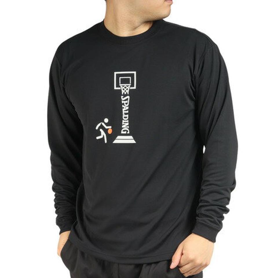 【6/5 24h限定 エントリー&対象4店舗買い回りで最大P10倍!】スポルディング(SPALDING)(メンズ)バスケットボールウェア ロンT 長袖Tシャツ ピクトグラム SMT22139
