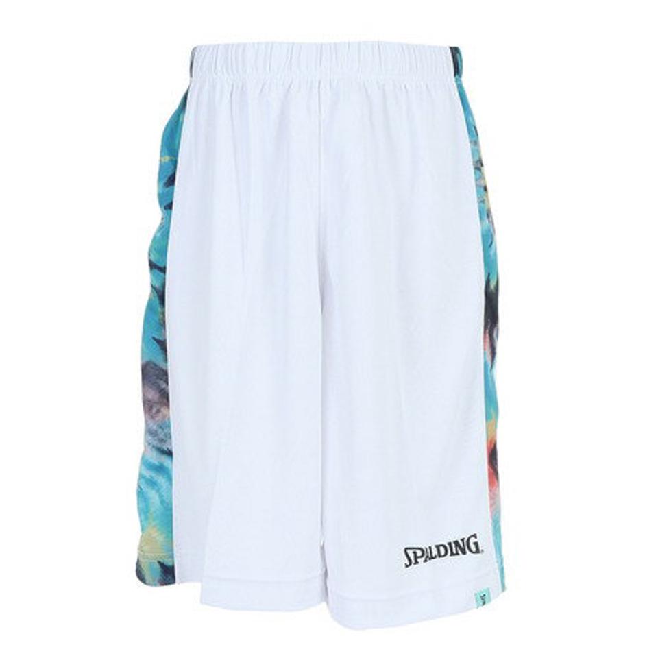 【10%OFFクーポン 2/16まで】スポルディング（SPALDING）（キッズ）バスパン バスケットボールウェア ジュニア プラクティスパンツ スパイラルダイ サイド SJP22167WH