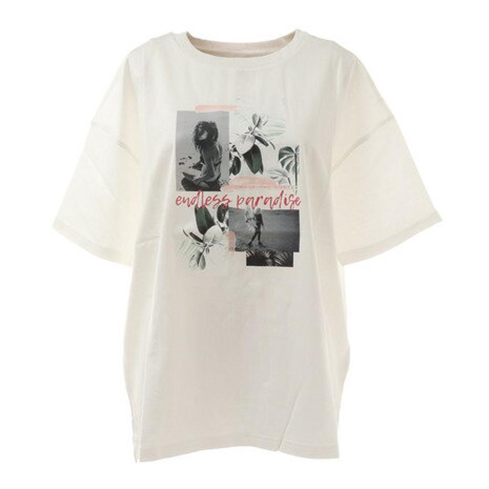 クローバーリーフ(LOVERS' LANE 45)(レディース)Tシャツ レディース 半袖 プリントビッグTシャツ 02800446-OFF