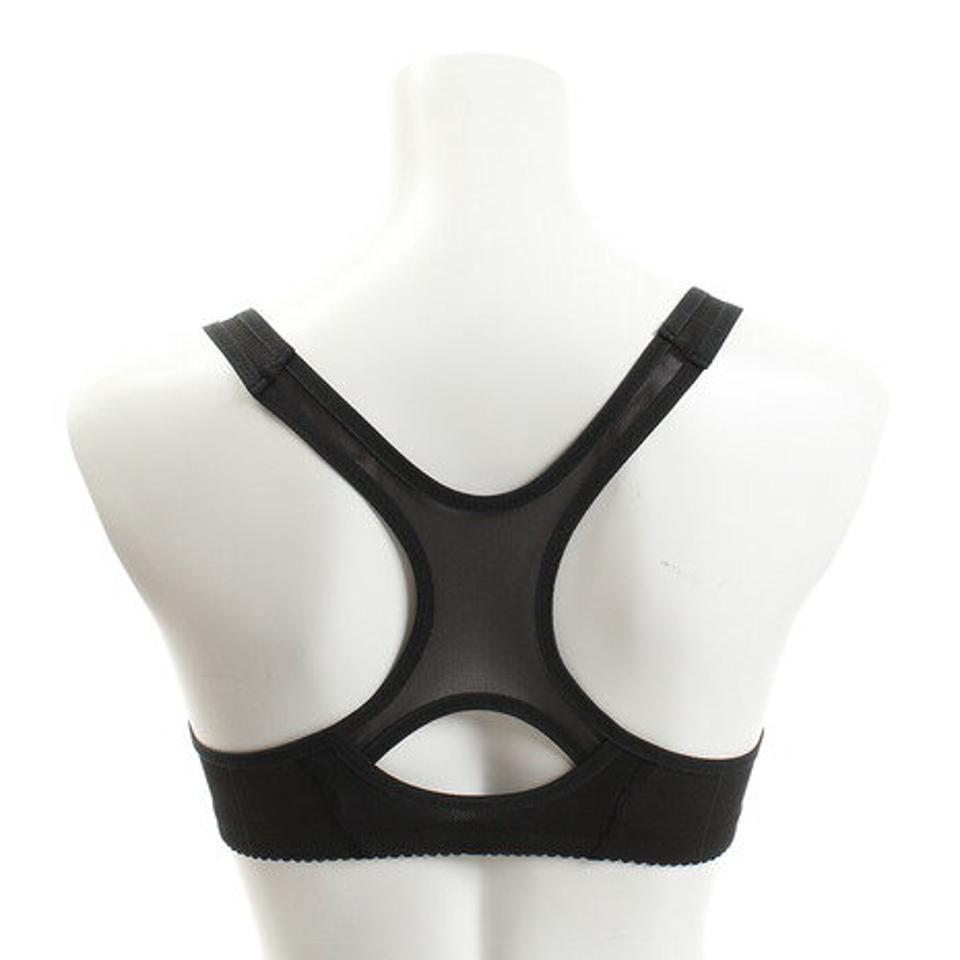 ルシアン(LECIEN)(レディース)スポーツブラ ミドルサポート 部活ブラ さらさらシャッキリ ハーフトップ LEC4009 BLK