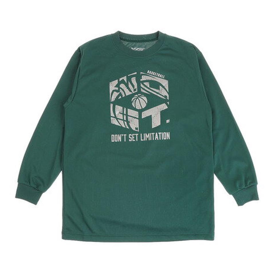 【2点10%OFFクーポン 10/21まで】エックスティーエス(XTS) ジュニア ドライ 吸汗速乾 長袖Tシャツ 751G0ES1644 GRN バスケットボールウェア ロンT (キッズ)