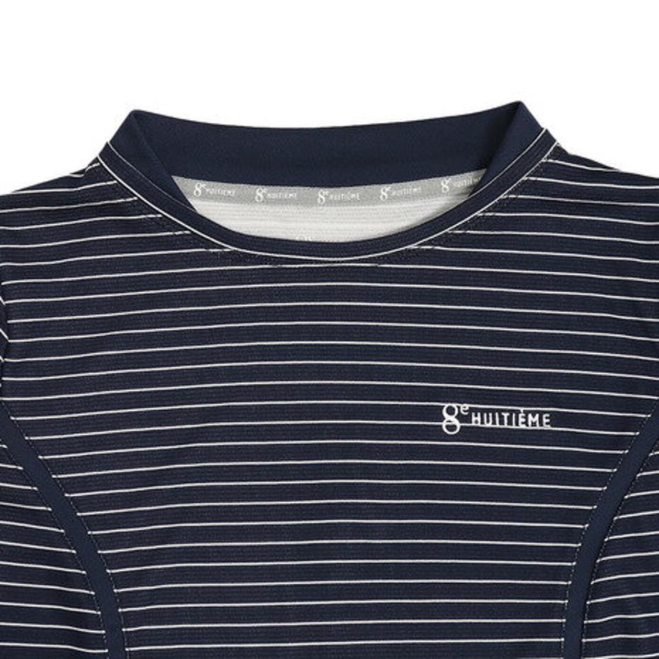 ウィッテム(HUITIEME) テニス Tシャツ レディース 半袖 ボーダー HU19S13LS733107NVY 【吸汗速乾/UVカット】 (レディース)