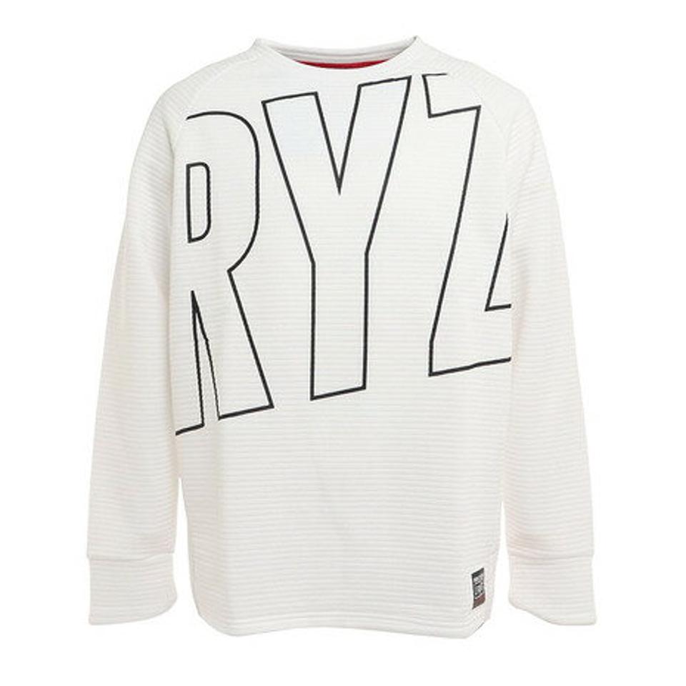 ライズ(RYZ)(メンズ)フリース クルーネック 長袖Tシャツ 751R9CD6612 WHT