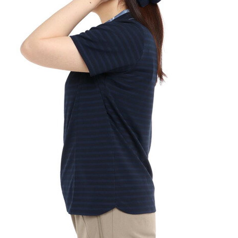 ウィッテム(HUITIEME)(レディース)テニスウェア ドライプラス ボーダー ポロシャツ HU20FLS733056NVY