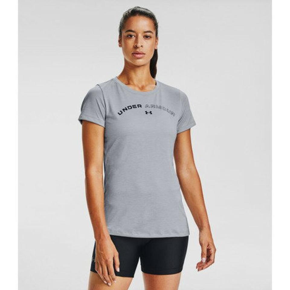 【5点以上で10%OFFクーポン!10/2まで】アンダーアーマー(UNDER ARMOUR) テック ツイスト グラフィック 半袖Tシャツ 1356304 MGA/ALM/BLK AT (レディース)