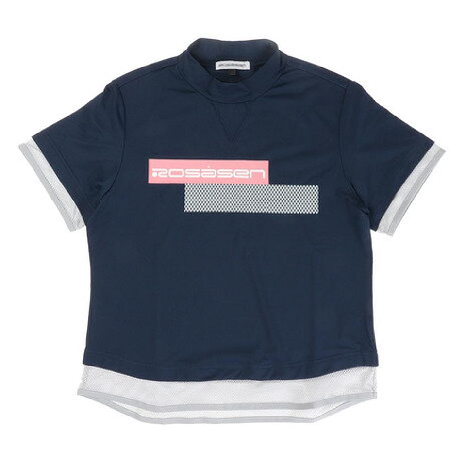 ROSASEN 天竺メッシュモックネックTシャツ 048-22441-098 (レディース)
