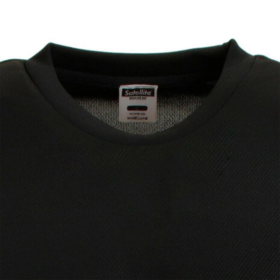 【5点以上で10%OFFクーポン!10/2まで】サテライト(Satellite) バドミントン ウェア Tシャツ 半袖 3トーン ドライ STS3D BLACK/YELLOW/GRAY (メンズ)