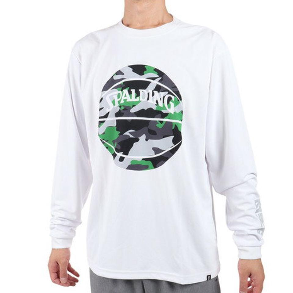 【10/10 24h限定エントリー&対象4店舗買い回りで最大P10倍!】スポルディング(SPALDING) バスケットボールウェア ロンT ロングスリーブTシャツ マルチカモボール SMT211030WH (メンズ)