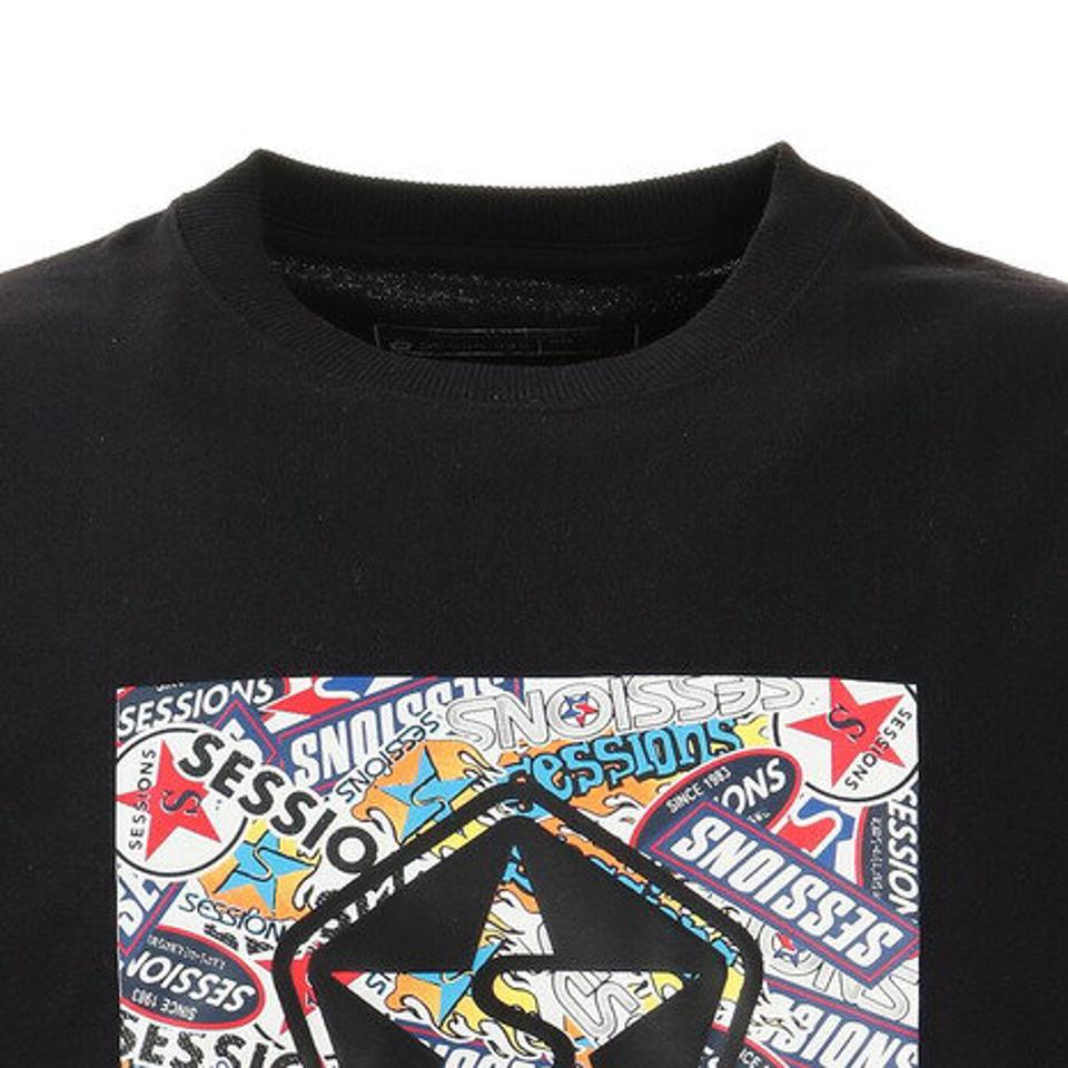 セッションズ(SESSIONS)(メンズ)Tシャツ メンズ 長袖 オールドボックスロゴ 217163 BLK ロンT