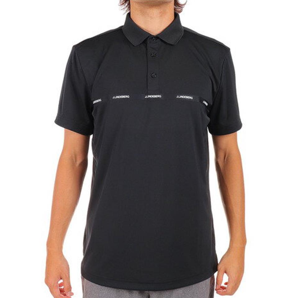 J.LINDEBERG ゴルフウェア 春夏 吸汗速乾 ストレッチ エコテックス フロントロゴテープ 半袖ポロシャツ 071-26351-019 (メンズ)