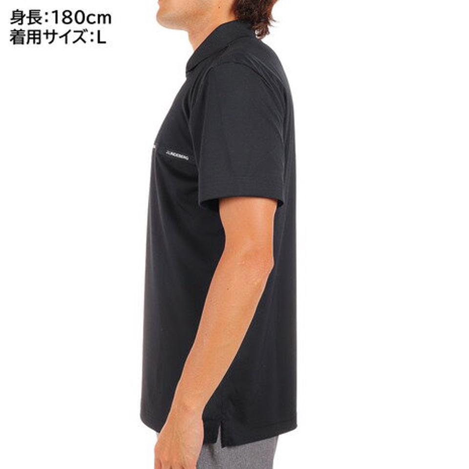 J.LINDEBERG ゴルフウェア 春夏 吸汗速乾 ストレッチ エコテックス フロントロゴテープ 半袖ポロシャツ 071-26351-019 (メンズ)