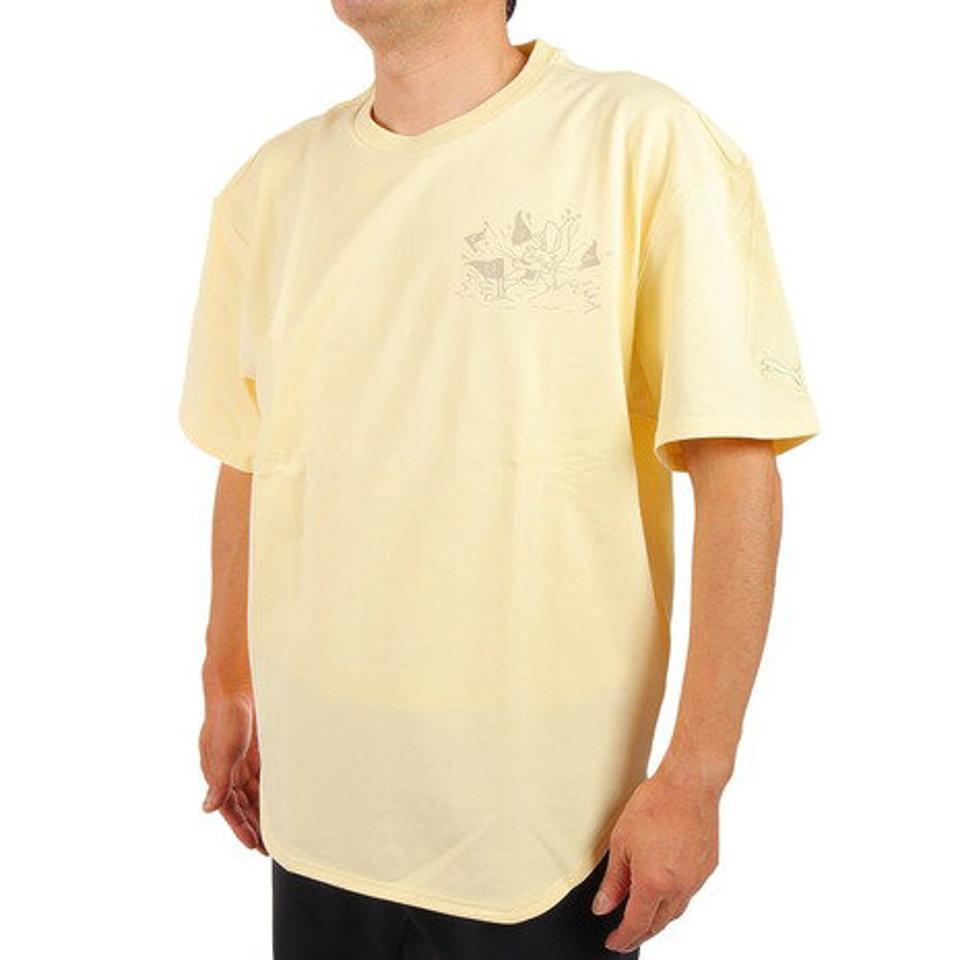 【6/5 24h限定 エントリー&対象4店舗買い回りで最大P10倍!】プーマ(PUMA)(メンズ)半袖Tシャツ メンズ SUPER PUMA フラッグTシャツ 671098 41 YEL