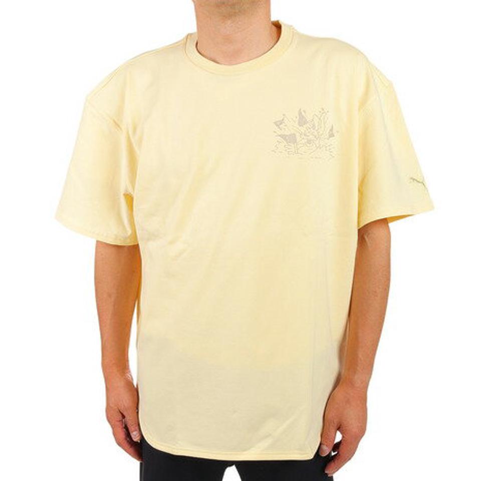 【6/5 24h限定 エントリー&対象4店舗買い回りで最大P10倍!】プーマ(PUMA)(メンズ)半袖Tシャツ メンズ SUPER PUMA フラッグTシャツ 671098 41 YEL