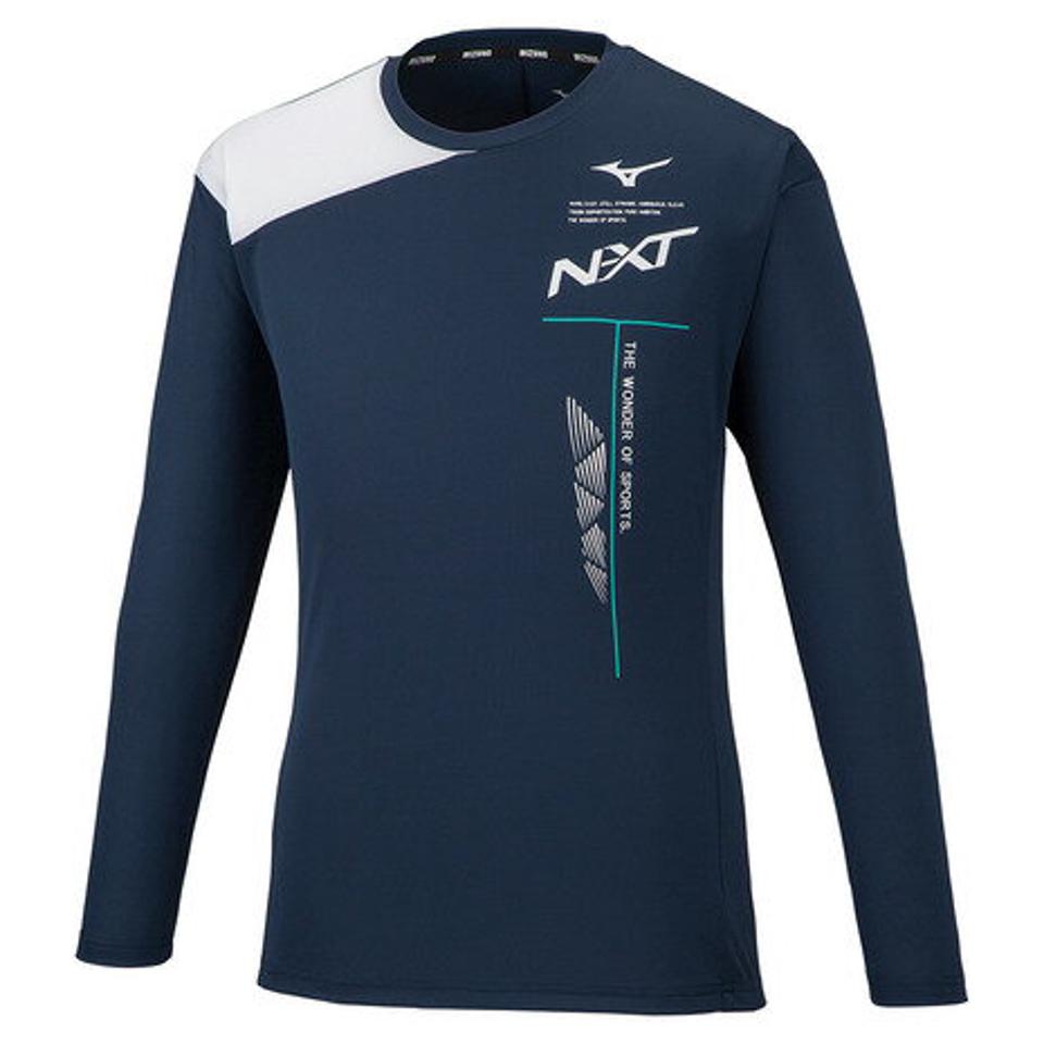 ミズノ(MIZUNO)(メンズ、レディース)バレーボールウェア N-XTプラクティスシャツ 長袖 V2MA251014 速乾