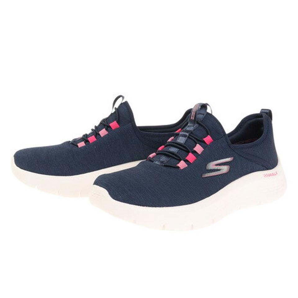 スケッチャーズ（SKECHERS）（レディース）スニーカー 紺 ゴーウォークフレックス ルーシー GO WALK FLEX-LUCY ネイビー 124956-NVY ウォーキング 軽量