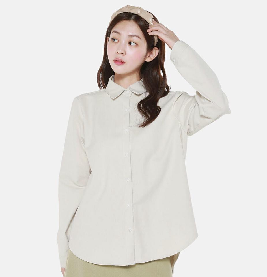 【マラソン特価】ピーチ起毛アンバランスシャツ・b00010 レディース 【bl】トップス シャツ 長袖 アンバランス ピーチ起毛 単色 無地 シンプル ベーシック 大人 オフィス きれいめ コットン 綿 骨格ストレート スクールガール フレンチ 秋 冬 韓国ファッション セール