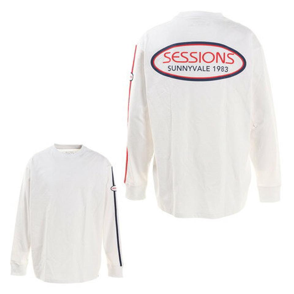 セッションズ(SESSIONS)(メンズ)Tシャツ メンズ 長袖 スリーブライン 217162 WHT
