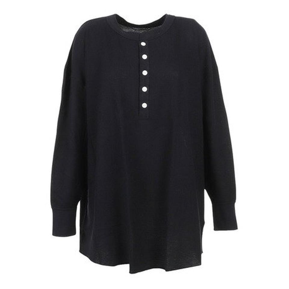 【3点10%OFFクーポン対象!10/12まで】ヘインズ(Hanes)(レディース)サーマルヘンリ—ネック 長袖Tシャツ HW4-W503 090