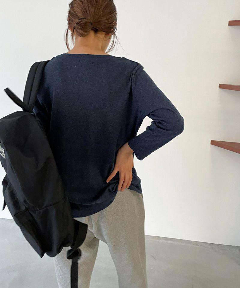 harmonie -OrganicCotton-(アルモニ オーガニックコットン)フライスボートネック8分袖Tシャツ