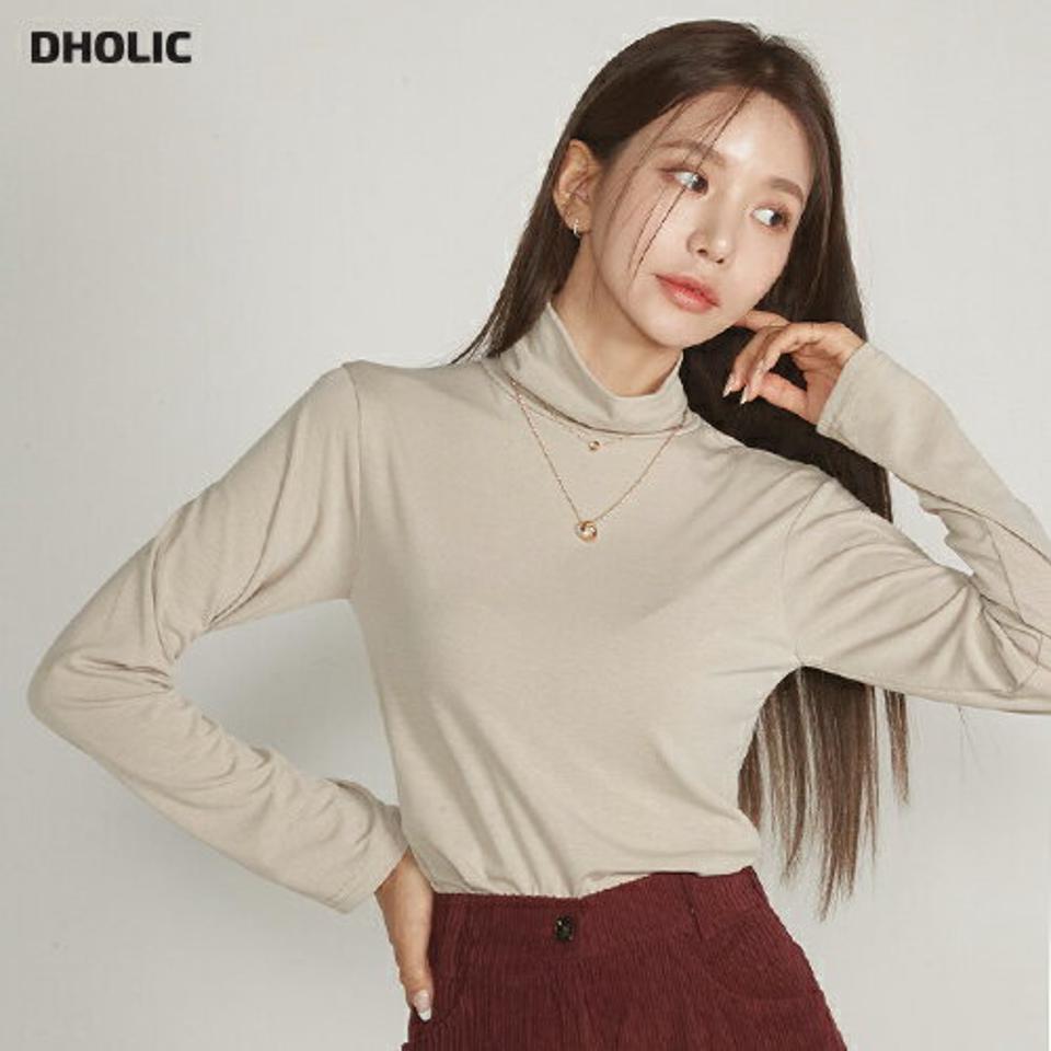 タートルネック長袖Tシャツ・t00060 レディース 【tops】トップス Tシャツ 長袖 タートルネック 単色 無地 シンプル ベーシック 大人 カジュアル メランジカラー 骨格ウェーブ 秋 冬 韓国ファッション 人気