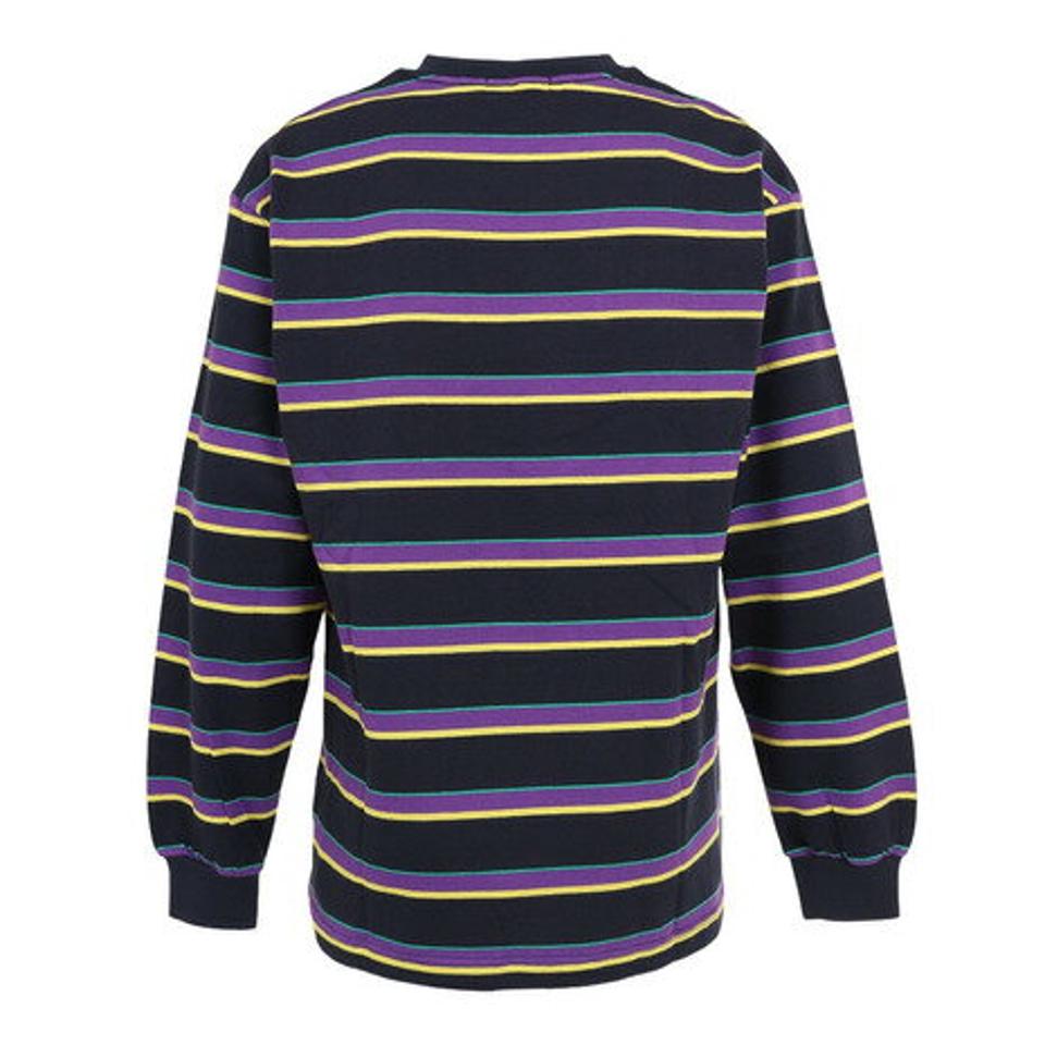 エクストララージ（XLARGE） EMBROIDERED STRIPED 長袖Tシャツ 101223011023-NAVY （メンズ）