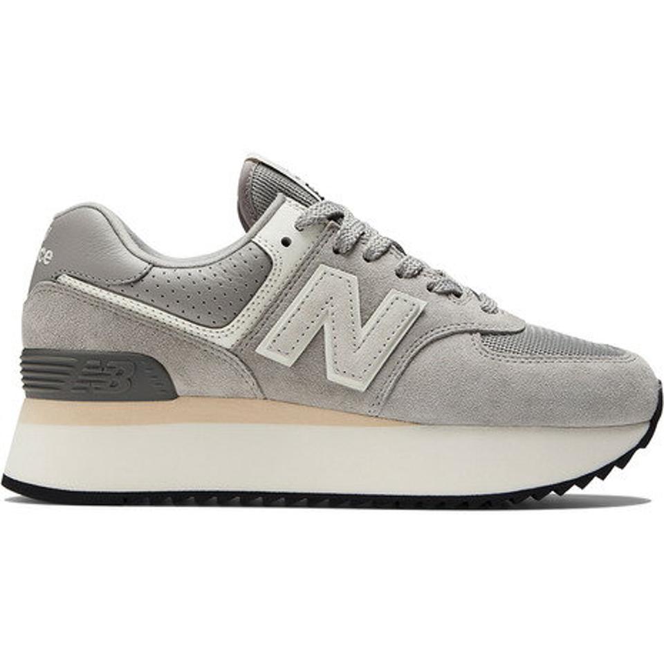 ニューバランス（new balance）（レディース）574+ グレー WL574ZBA B スニーカー スポーツシューズ カジュアル 運動 靴 通勤 通学 厚底 レトロ 刺繍 ロゴ