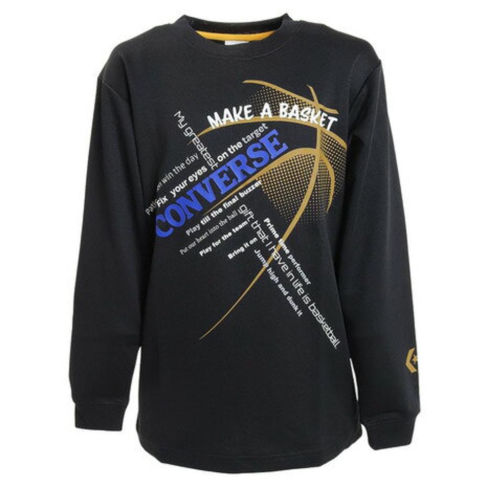コンバース（CONVERSE） バスケットボールウェア ロンT ジュニア プリント長袖Tシャツ CB422354L-1900 （キッズ）