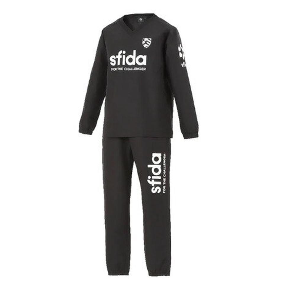 【10％OFFクーポン 2日まで】スフィーダ（SFIDA）（キッズ）サッカー フットサルウェア ジュニア ピステ 上下セット Challengder ウインドスーツセット SA-22523JR BLK/BLK
