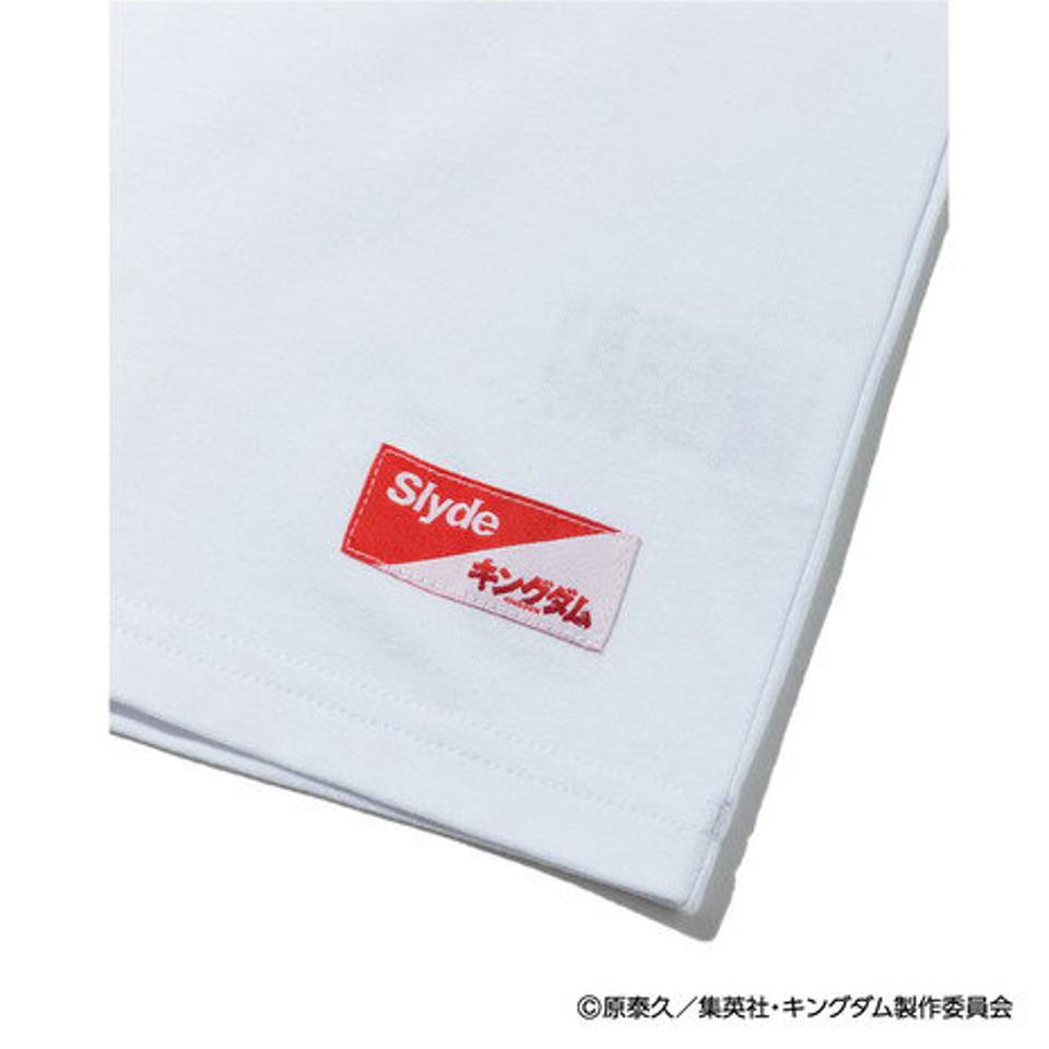 スライド（SLYDE）（メンズ）キングダム TEN (河了貂) ロゴ 半袖Tシャツ SL-KINGDOM103-wht