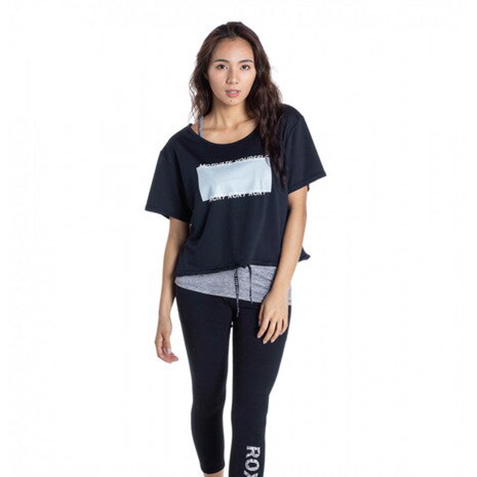 ロキシー（ROXY） 速乾 UVカット Tシャツ & カップ付きキャミ セット MOTIVATE YOURSELF RST201528 BLK （レディース）