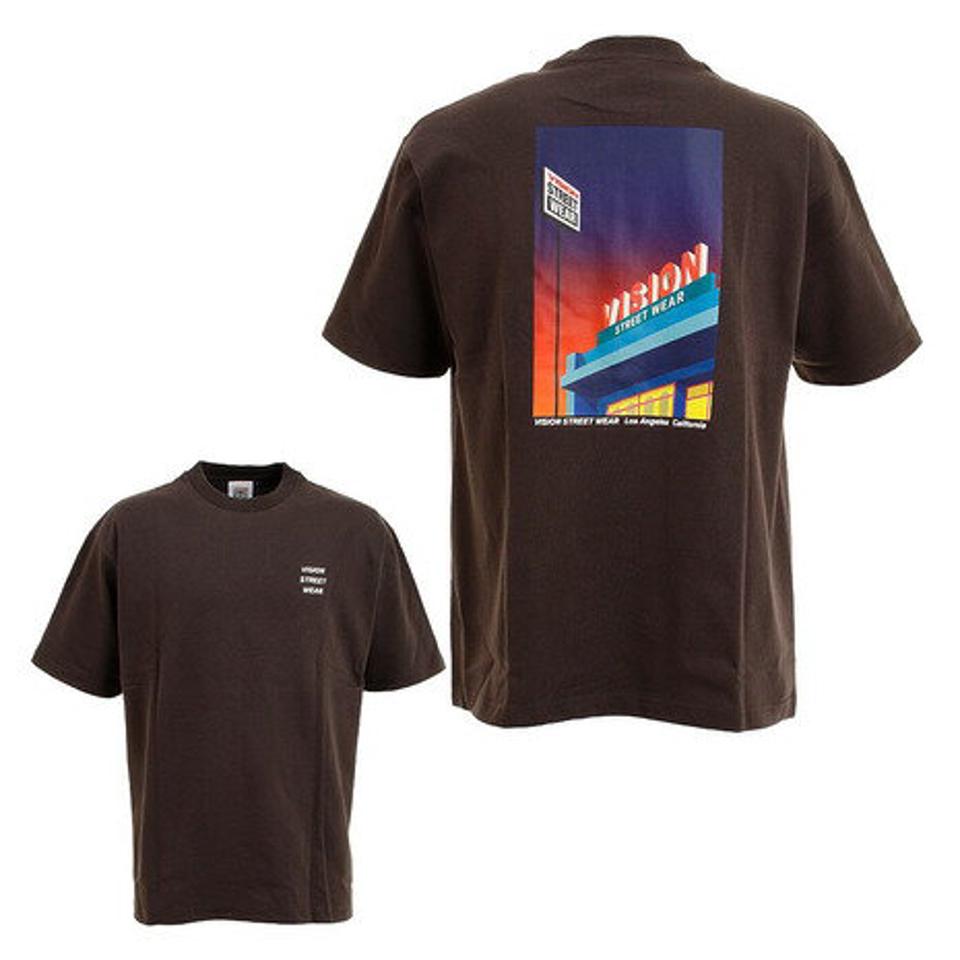 ヴィジョン（VISION） Tシャツ メンズ 半袖 レトロショップイラスト 1505007-02 CHA カットソー （メンズ）