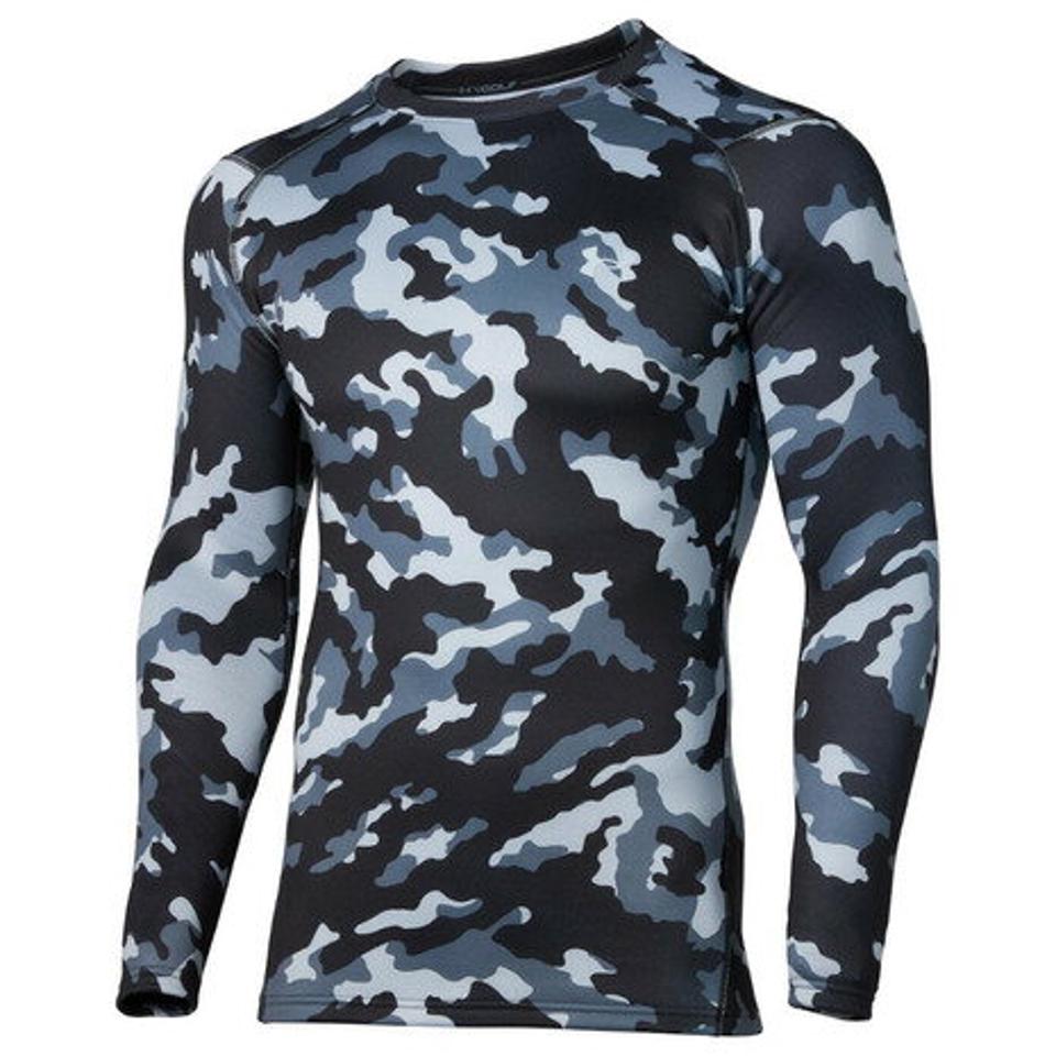 アンダーアーマー(UNDER ARMOUR)(メンズ)ゴルフウェア 長袖 防寒 UPF50 ドライ 抗菌 防臭 コールドギア フィッティド クルー カモ 1358622 BLK/MGA GO