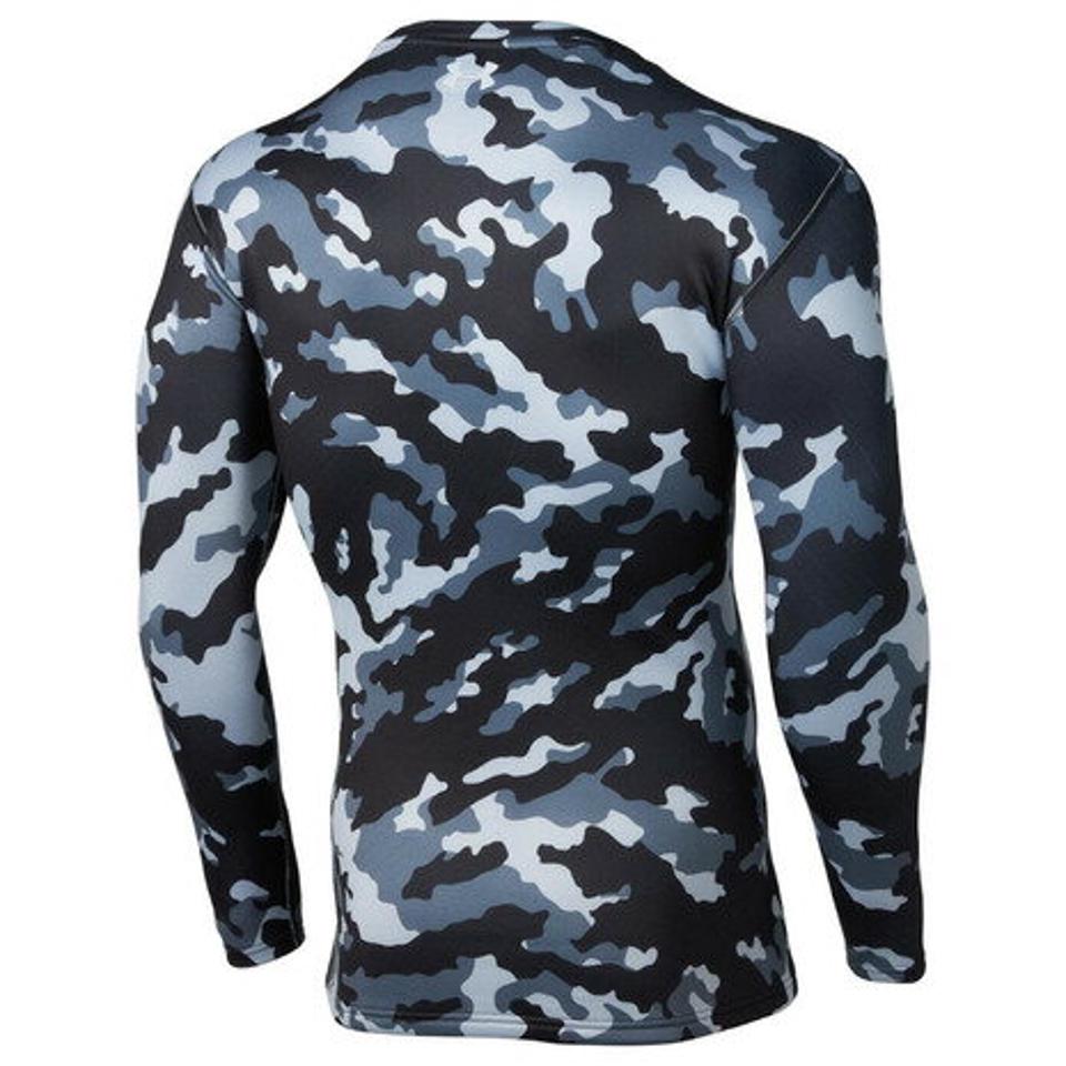 アンダーアーマー(UNDER ARMOUR)(メンズ)ゴルフウェア 長袖 防寒 UPF50 ドライ 抗菌 防臭 コールドギア フィッティド クルー カモ 1358622 BLK/MGA GO