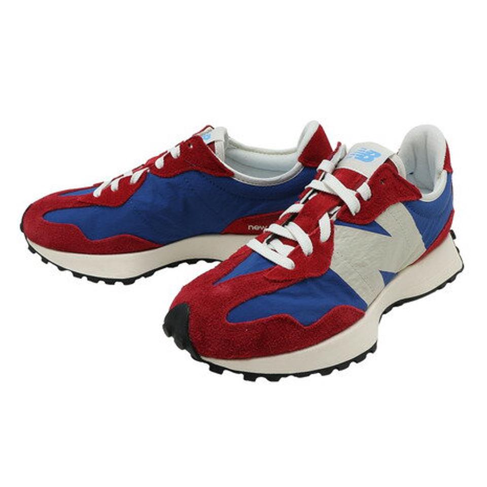 ニューバランス（new balance）（メンズ）スニーカー 327 MS327 CH D 赤 レッドブルー ビックロゴ 厚底 スエード 派手 オールシーズン カジュアル おしゃれ