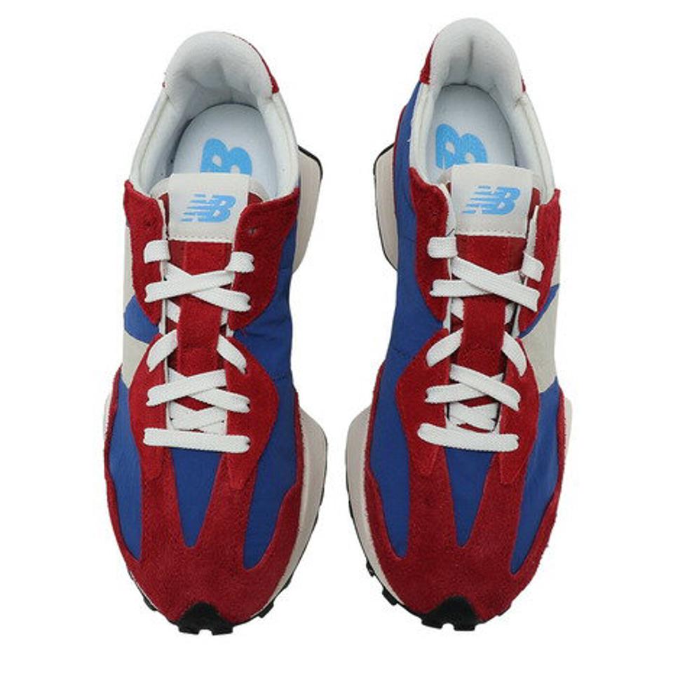 ニューバランス（new balance）（メンズ）スニーカー 327 MS327 CH D 赤 レッドブルー ビックロゴ 厚底 スエード 派手 オールシーズン カジュアル おしゃれ
