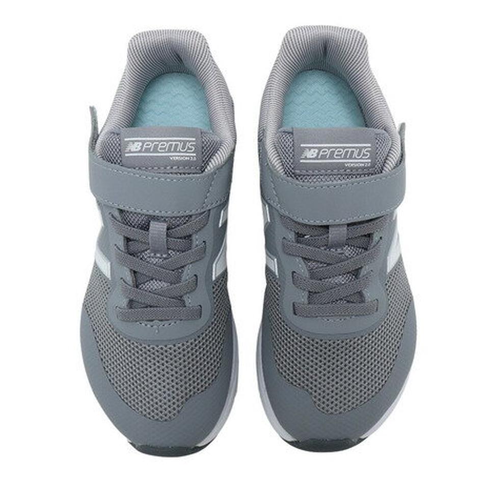 ニューバランス（new balance）（キッズ）ジュニア ランニングシューズ グレー PREMUS YOPREM GYW ベルクロ ベルト付き スニーカー