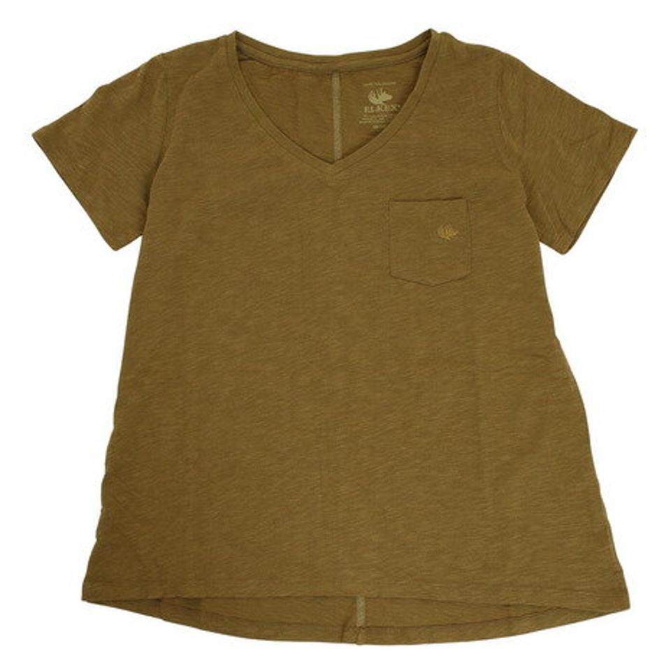 【10/26 10:00〜10/28 23:59迄 エントリー＆対象3店舗買い回りで最大P10倍！】エルケクス（ELKEX） Tシャツ レディース 半袖 SLUB Vネック 882EK1UK6212 BRN （レディース）