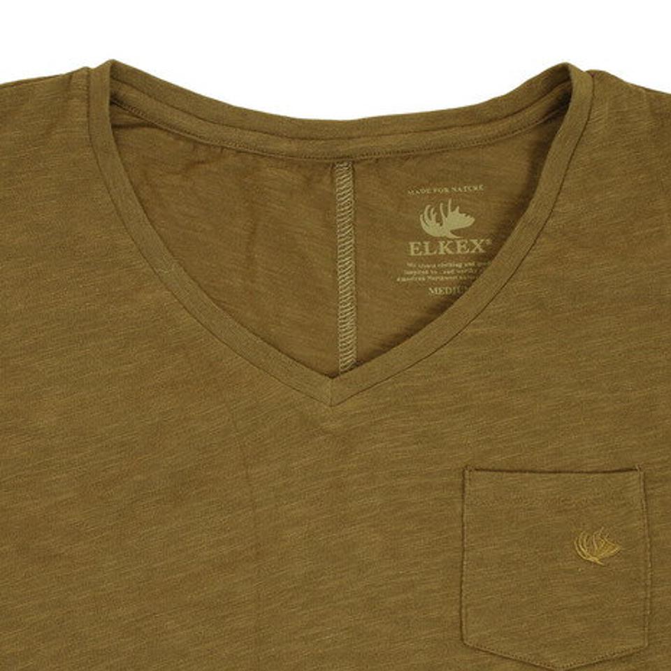 【10/26 10:00〜10/28 23:59迄 エントリー＆対象3店舗買い回りで最大P10倍！】エルケクス（ELKEX） Tシャツ レディース 半袖 SLUB Vネック 882EK1UK6212 BRN （レディース）