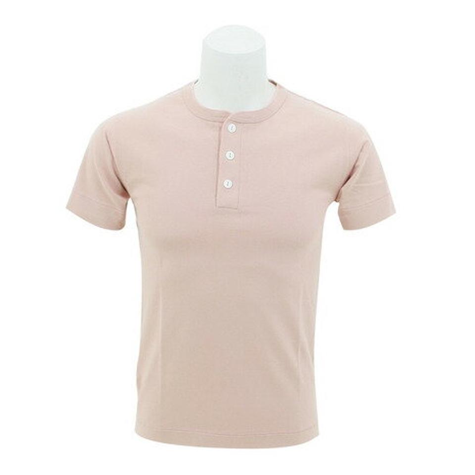 【10/26 10:00〜10/28 23:59迄 エントリー＆対象3店舗買い回りで最大P10倍！】ヘルスニット（Healthknit） Tシャツ 半袖 オープンエンド ジャージー ヘンリーネック 5240-DPINK コットン ドライ素材 （メンズ）