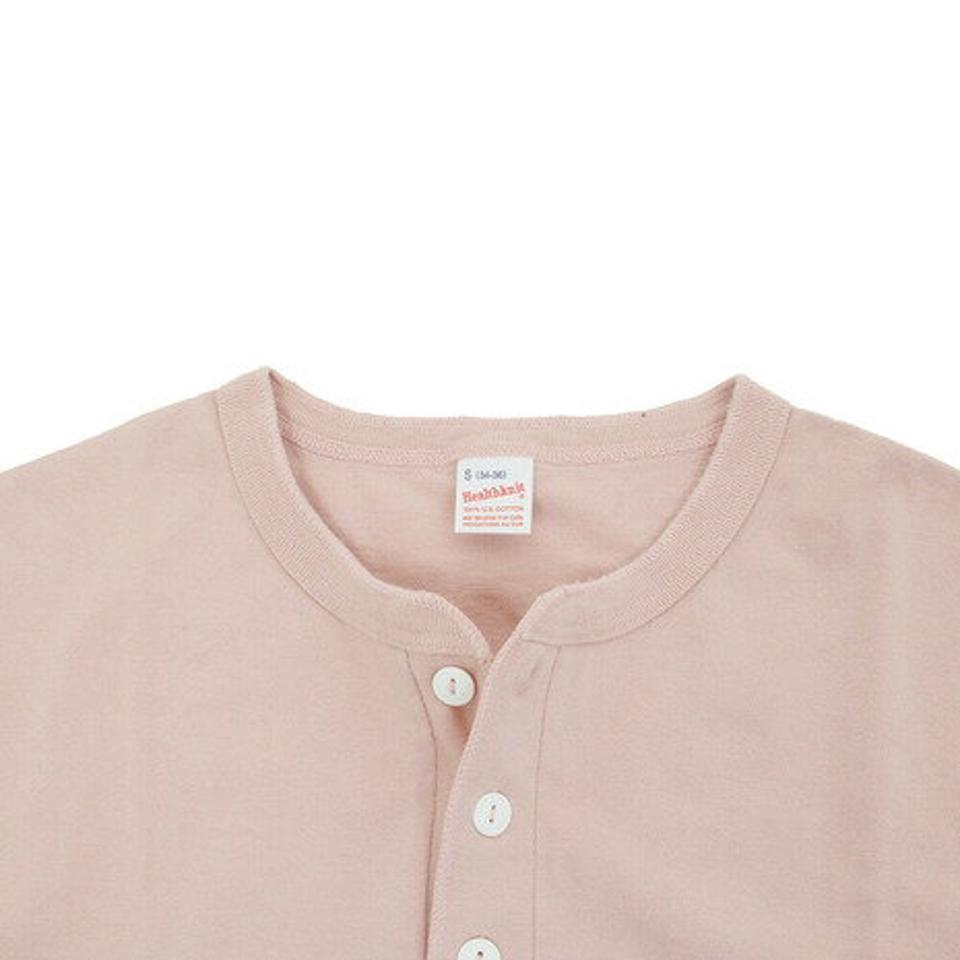 【10/26 10:00〜10/28 23:59迄 エントリー＆対象3店舗買い回りで最大P10倍！】ヘルスニット（Healthknit） Tシャツ 半袖 オープンエンド ジャージー ヘンリーネック 5240-DPINK コットン ドライ素材 （メンズ）