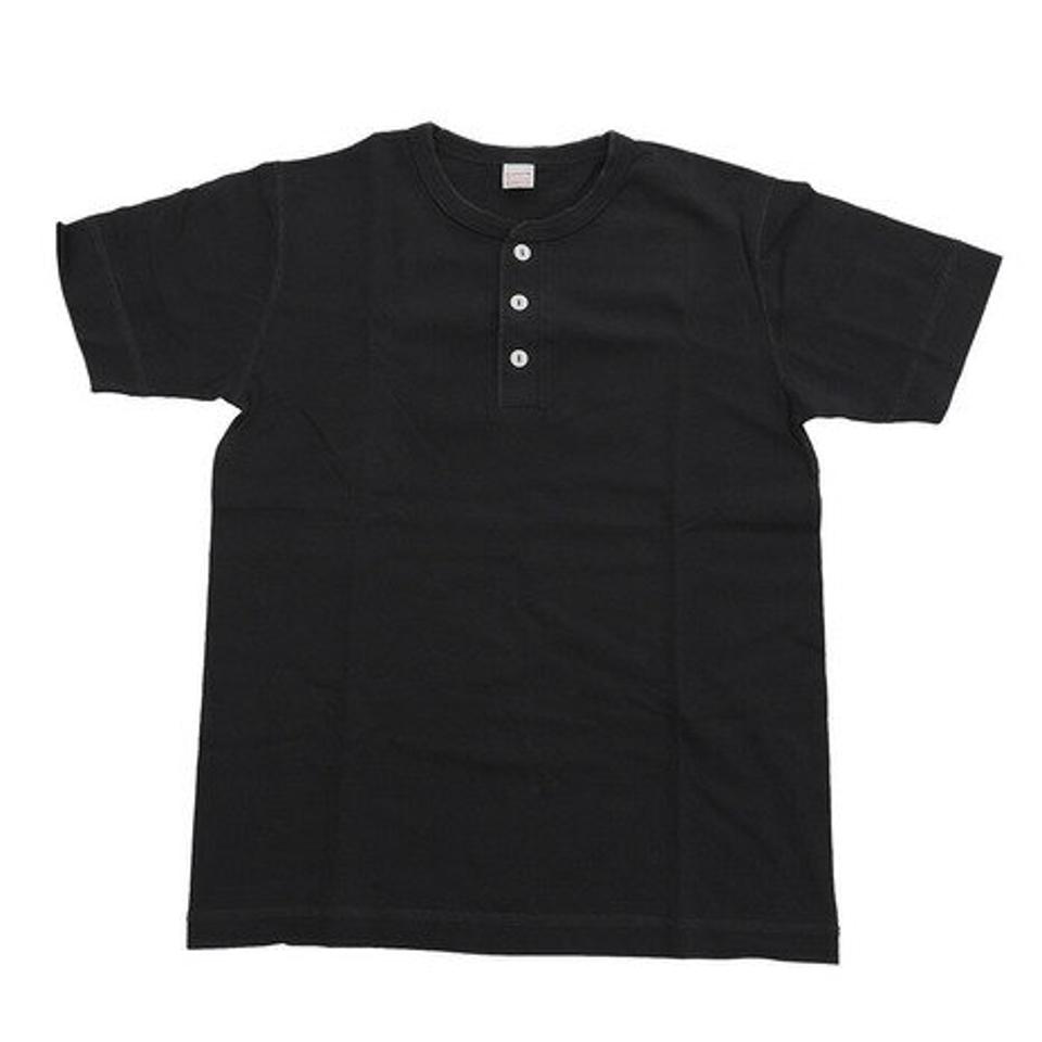 【10/26 10:00〜10/28 23:59迄 エントリー＆対象3店舗買い回りで最大P10倍！】ヘルスニット（Healthknit） Tシャツ 半袖 Op End Jersey Henley ショートスリーブ 5240-BLACK コットン ドライ素材 （メンズ）