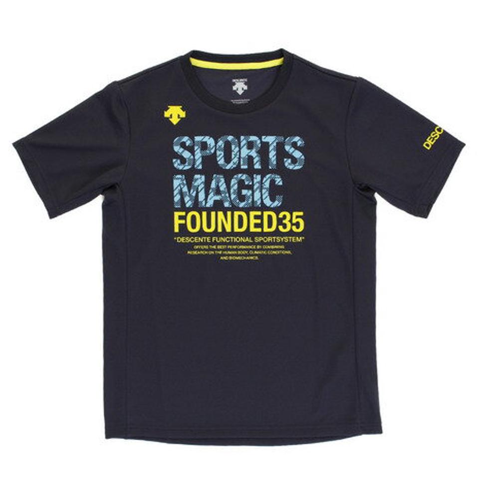 デサント（DESCENTE）（キッズ）ジュニア バレーボールウェア Tシャツ 半袖 プラクティスシャツ DVJNJA50 NV 練習着