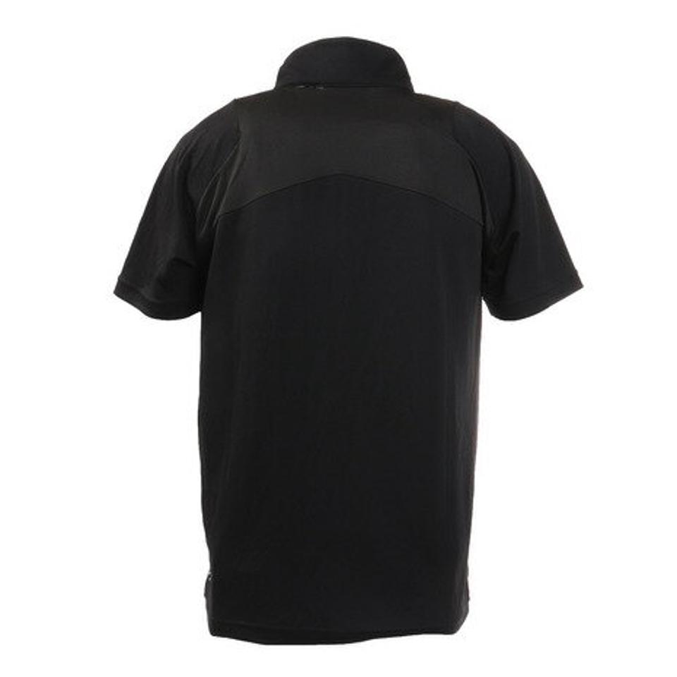 ザ・ワープ・バイ・エネーレ(The Warp By Ennerre)(メンズ)ゴルフウェア 吸水 速乾 ワープフレックス メッシュ半袖ジップシャツ WB5KTG14 BLK