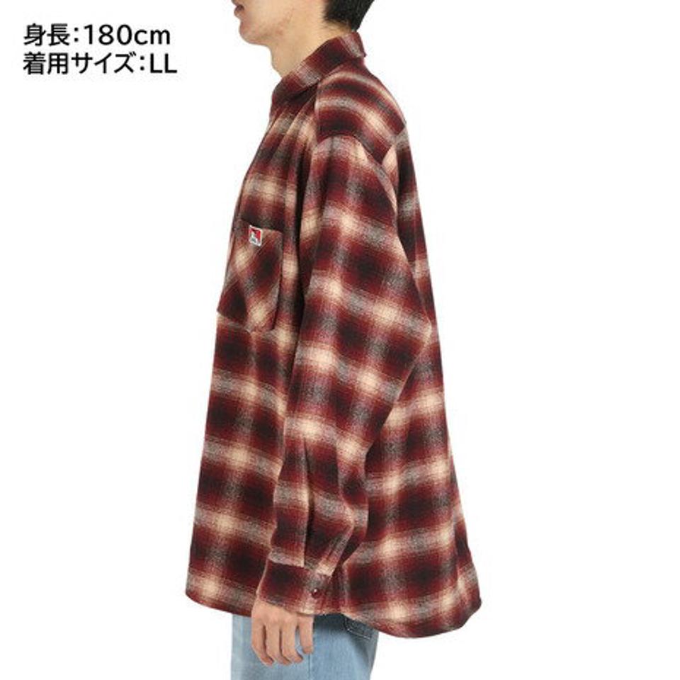 【10%OFFクーポン! 23日迄】ベンデイビス(BEN DAVIS) オンブレ チェック ネル 長袖シャツ 2780017-WIN (メンズ)